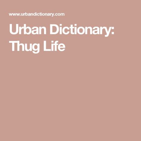 thug urban dictionary